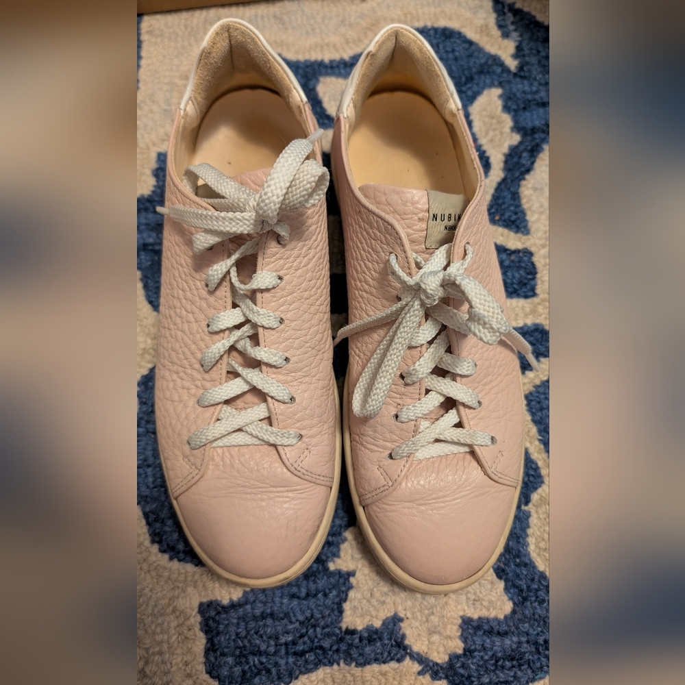 Women's Light Pink Leather Sneakers Size 9